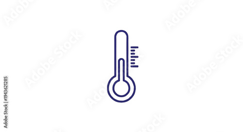 Simple Line Art Illustration of a Thermometer.