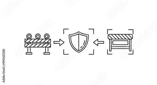 Security Barrier Protection Shield Concept.