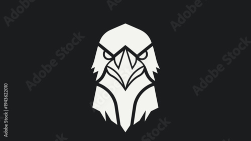 Stylized Eagle Head Emblem with Sharp Features.