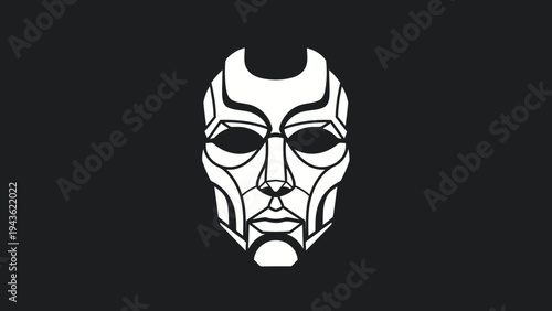 Stylized Futuristic Mask Design with Geometric Accents.