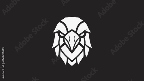 Stylized Eagle Head Emblem with Sharp Features.