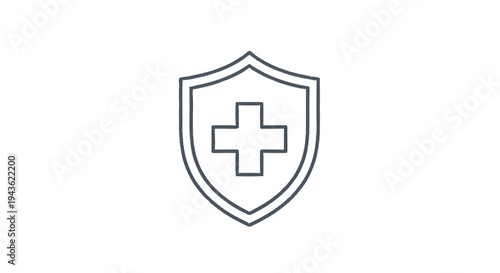 Shield with a medical cross symbol representing healthcare and protection.