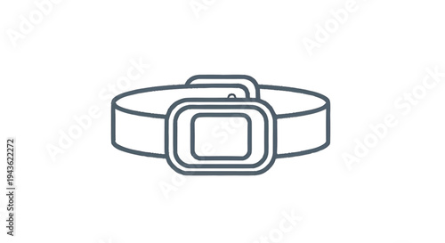 Simple Line Art Icon of a Belt Buckle.