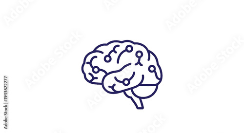 Stylized Brain Icon Representing Artificial Intelligence and Neural Networks.