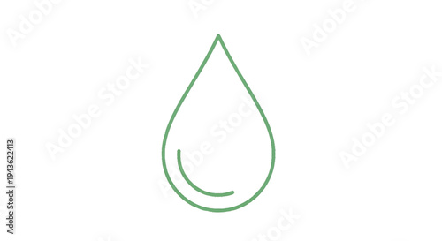 Simple Line Art of a Water Droplet with a Subtle Curve.