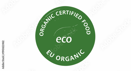 Green Organic Certified Food Eco Label.
