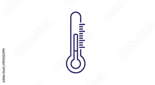 Simple Line Art Icon of a Thermometer.