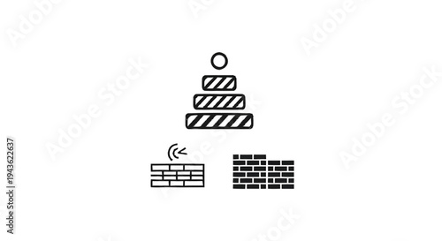 Stacking Toy Blocks and Brick Wall Icons.