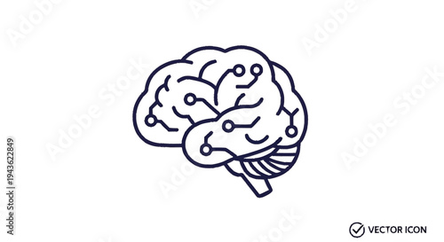 Stylized Brain Icon Representing Artificial Intelligence and Neural Networks.
