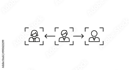 Social Distancing Concept with People Icons and Arrows.