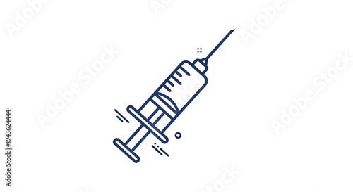 Simple Line Art Syringe Icon for Medical and Science Concepts.