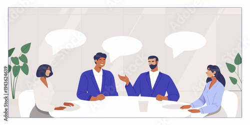 Diverse group of professionals engaged in a collaborative meeting discussion