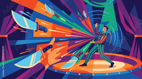 Futuristic Virtual Reality Gaming Scene with Dynamic Light Effects.