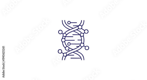 Stylized DNA double helix structure with molecular bonds.