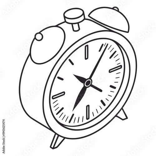 Classic alarm clock ringing loudly early morning time wake up reminder punctual schedule timekeeping device vintage object showing time