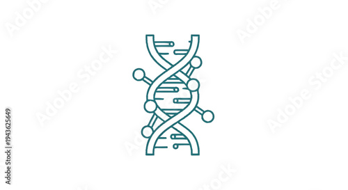 Stylized DNA double helix structure with nodes.
