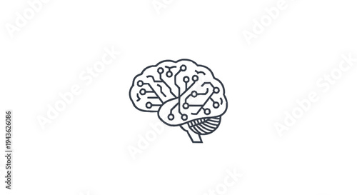 Stylized Brain Illustration with Neural Network Connections.