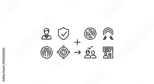 Set of Icons Representing Security, Identity, and Collaboration.