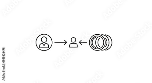 Social distancing icon representing personal space between people.