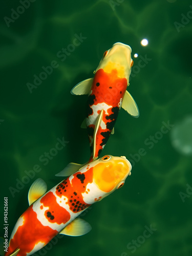 Koi fish underneath the water surface. Generated Ai