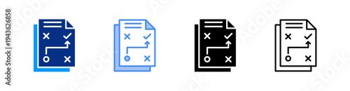 Strategy Multiple Style Icon Set Vector 