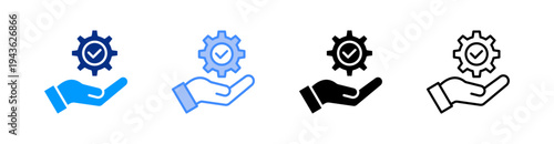 Service Multiple Style Icon Set Vector 