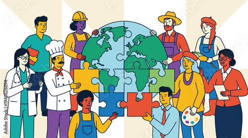 Diverse Group of People Connecting Globally.