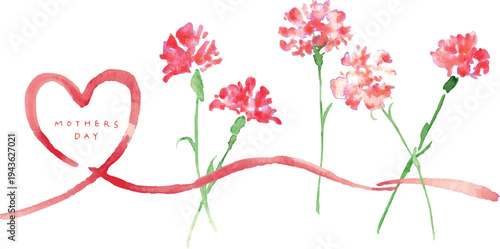 水彩画。水彩タッチのカーネーションベクターイラスト。母の日のカーネーション背景フレーム。
Watercolor painting. Watercolor carnation vector illustration. Mother's Day carnation background frame