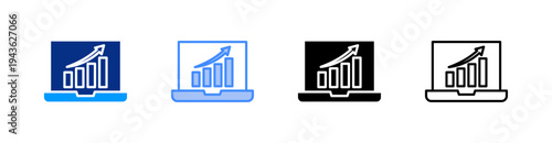 Analysis Multiple Style Icon Set Vector 