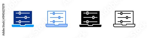 Control Multiple Style Icon Set Vector 