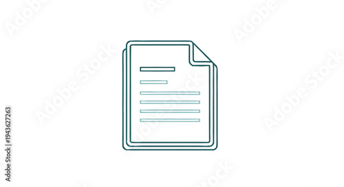 Simple Line Art Icon of a Document or Paper.