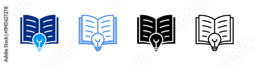 Knowledge Multiple Style Icon Set Vector 