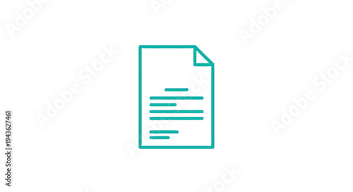 Simple Line Art Icon of a Document or Paper.