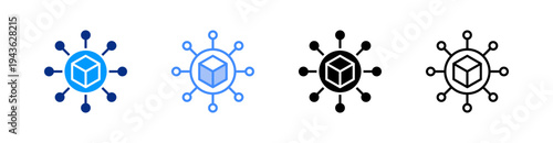 Distribution Multiple Style Icon Set Vector 