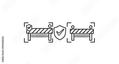 Security Checkpoint with Barriers and Shields.