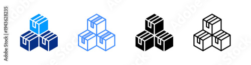 Logistics Multiple Style Icon Set Vector 