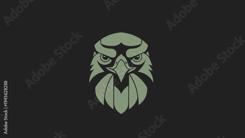 Stylized Eagle Head Emblem for Logo or Mascot Design.