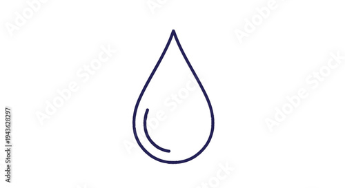 Simple Outline of a Water Droplet Icon.