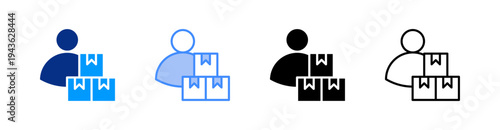 Supplier Multiple Style Icon Set Vector 