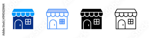 Retail Multiple Style Icon Set Vector 
