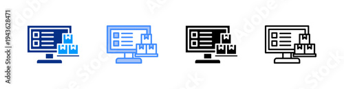 Inventory Multiple Style Icon Set Vector 
