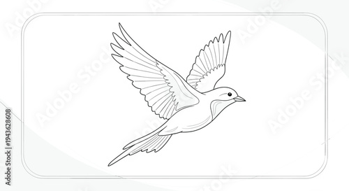 Elegant line drawing of a bird in flight captures the grace and freedom of nature in a simple minimalist artistic style.
