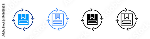 Reverse Logistics Multiple Style Icon Set Vector 
