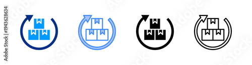 Replenish Multiple Style Icon Set Vector 