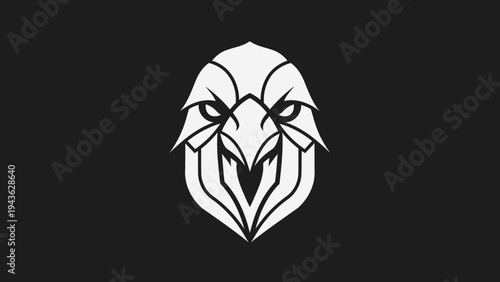 Stylized Eagle Head Emblem Graphic Design.