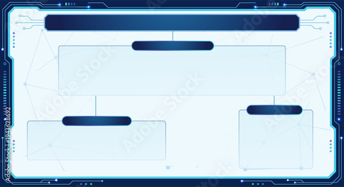 Vector banner. Infographic futuristic blue frame element template. 