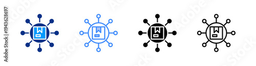 Distribution Center Multiple Style Icon Set Vector 