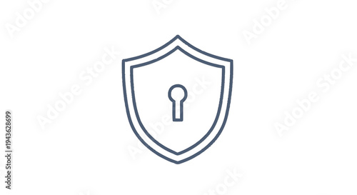 Shield Icon with Keyhole Symbol Representing Security and Protection.