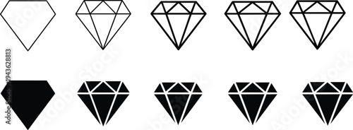 PrintSet of running people silhouettes including men and women jogging for fitness workout sport and active healthy lifestyle