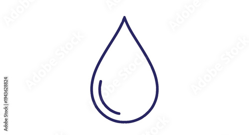 Simple Outline of a Water Droplet Icon.